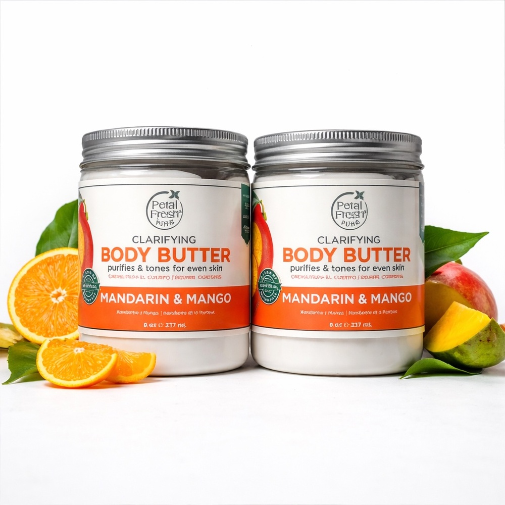 Lot 2x Petal Fresh Clarifying Body Butter Mandarin & Mango Vegan 8oz